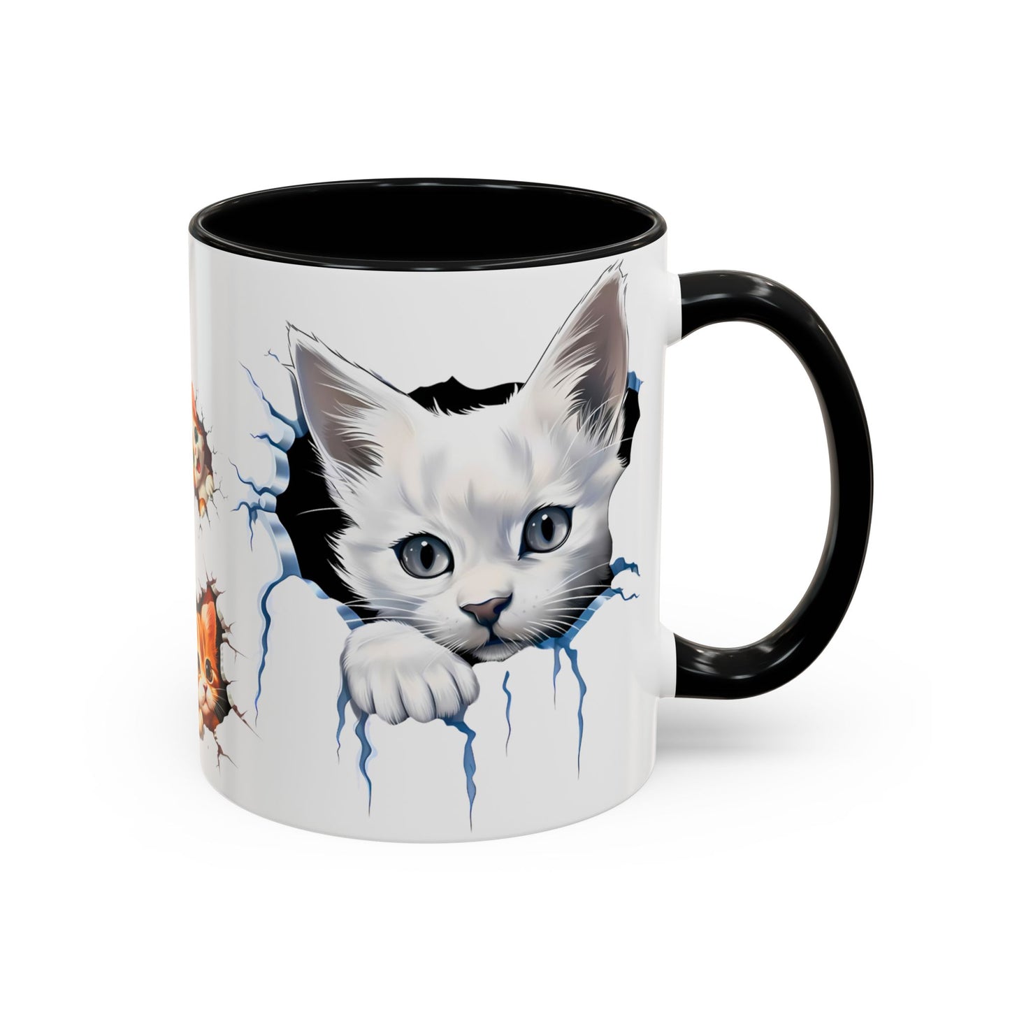 Cats Wall Broken Mug – 11oz Funny Cat Lovers Gift Design 02 | By RSB HUB