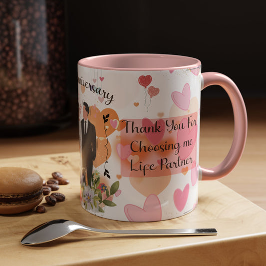 Happy Anniversary Mug (Customizable) Design 11 | 11oz Premium Mug by RSB HUB