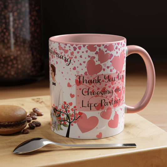 Happy Anniversary Mug (Customizable) Design 12 | 11oz Premium Mug by RSB HUB
