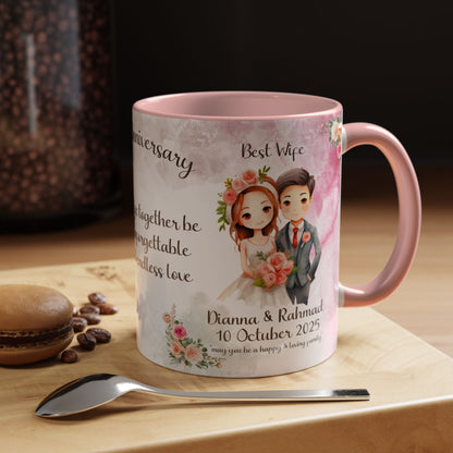 Happy Anniversary Mug (Customizable) Design 04 | 11oz Premium Mug by RSB HUB