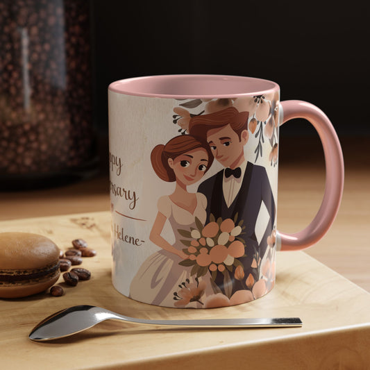 Happy Anniversary Mug (Customizable) Design 08 | 11oz Premium Mug by RSB HUB