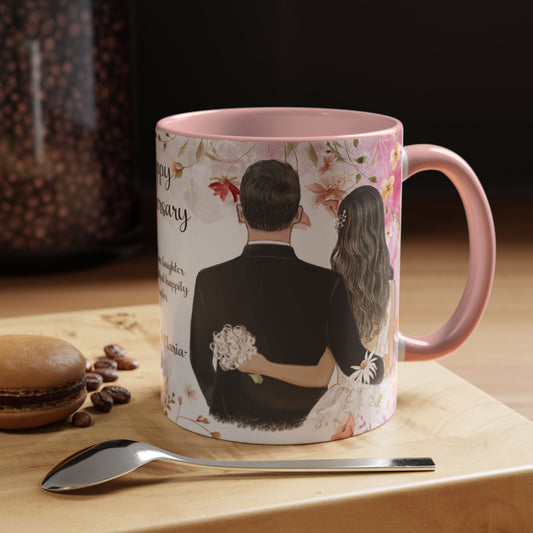 Happy Anniversary Mug (Customizable) Design 10 | 11oz Premium Mug by RSB HUB