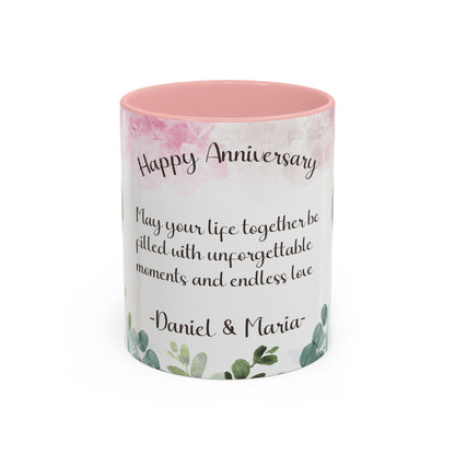 Happy Anniversary Mug (Customizable) Design 09 | 11oz Premium Mug by RSB HUB