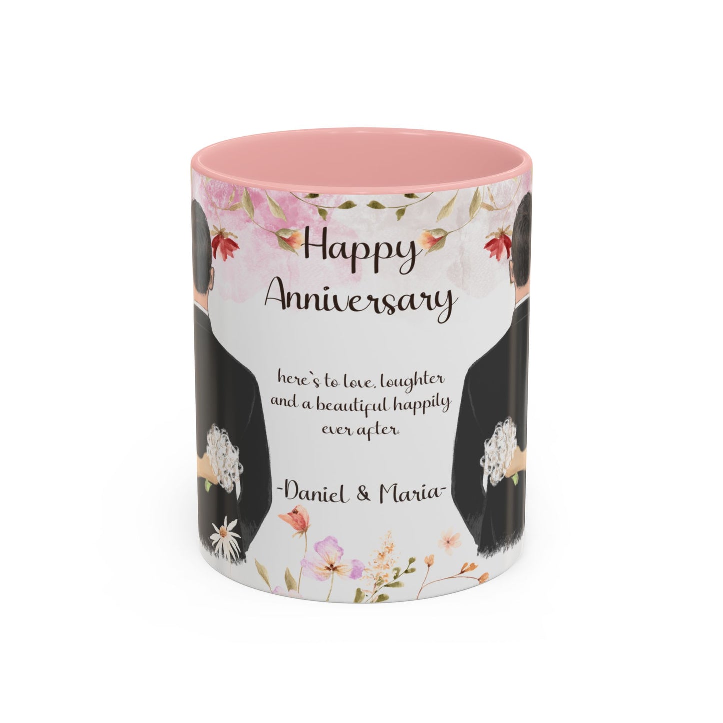 Happy Anniversary Mug (Customizable) Design 10 | 11oz Premium Mug by RSB HUB