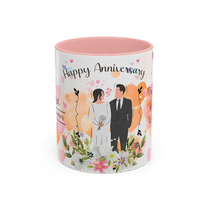 Happy Anniversary Mug (Customizable) Design 11 | 11oz Premium Mug by RSB HUB