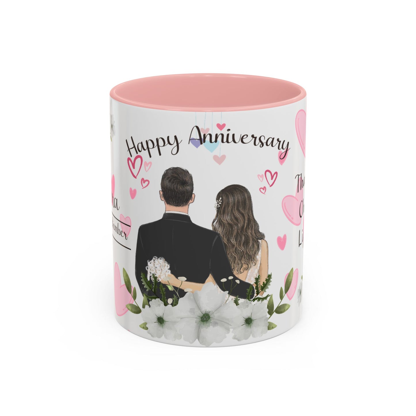Happy Anniversary Mug (Customizable) Design 03 | 11oz Premium Mug by RSB HUB