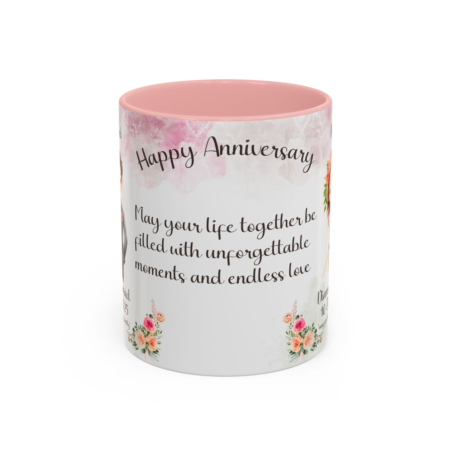 Happy Anniversary Mug (Customizable) Design 04 | 11oz Premium Mug by RSB HUB