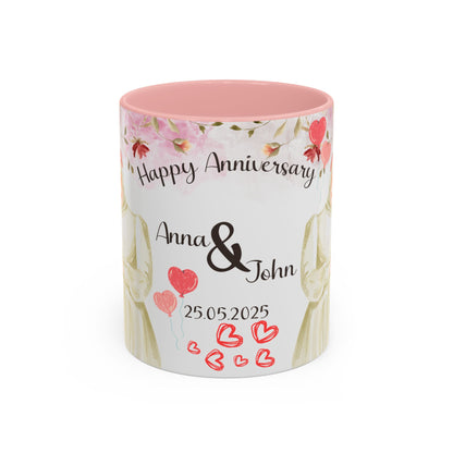 Happy Anniversary Mug (Customizable) Design 05 | 11oz Premium Mug by RSB HUB