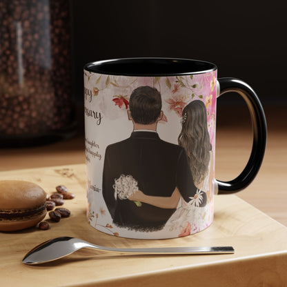 Happy Anniversary Mug (Customizable) Design 10 | 11oz Premium Mug by RSB HUB