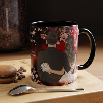 Happy Anniversary Mug (Customizable) Design 10 | 11oz Premium Mug by RSB HUB