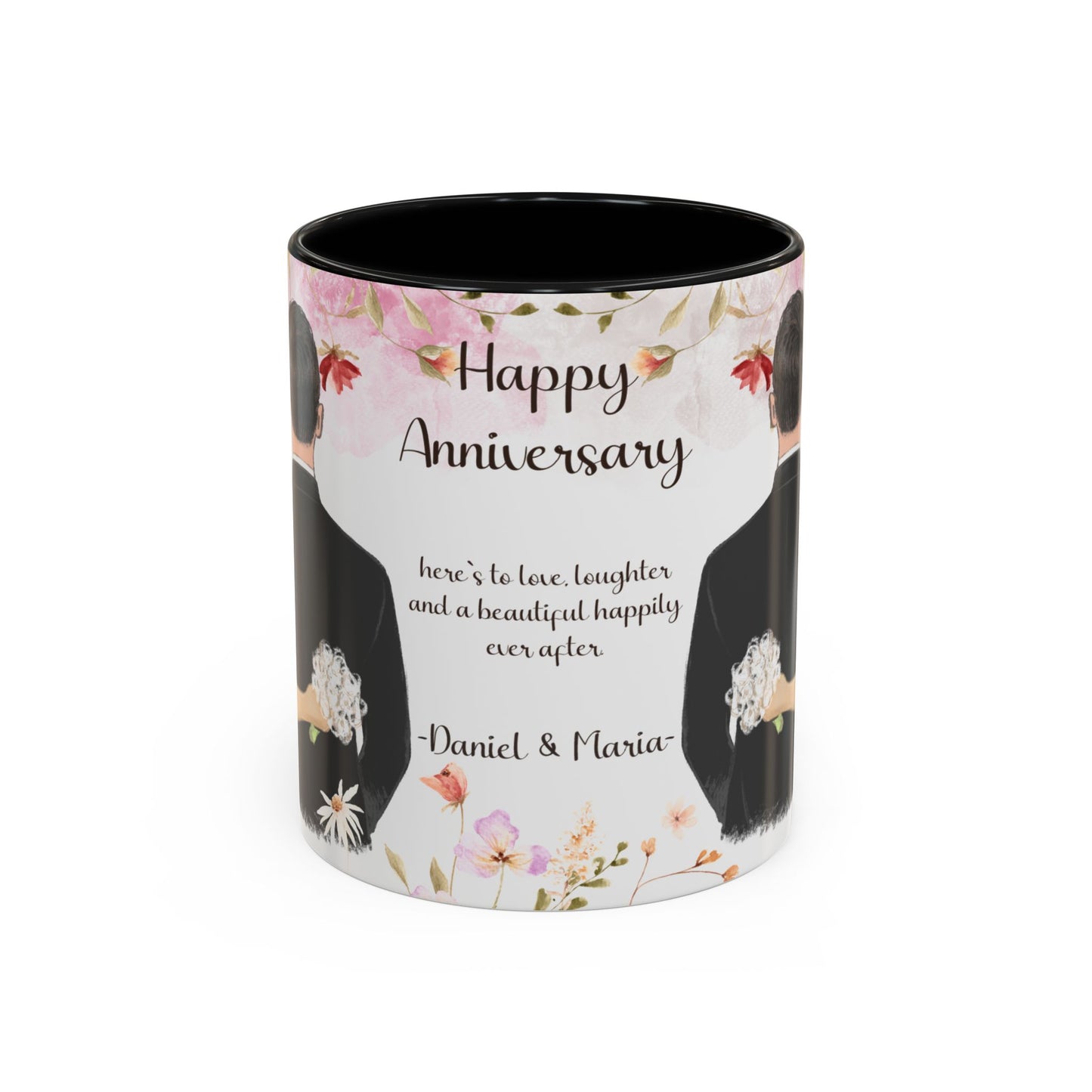 Happy Anniversary Mug (Customizable) Design 10 | 11oz Premium Mug by RSB HUB