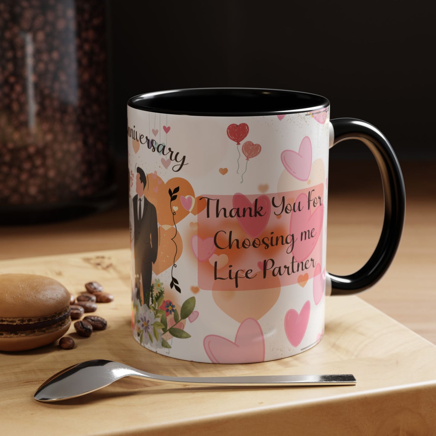 Happy Anniversary Mug (Customizable) Design 11 | 11oz Premium Mug by RSB HUB