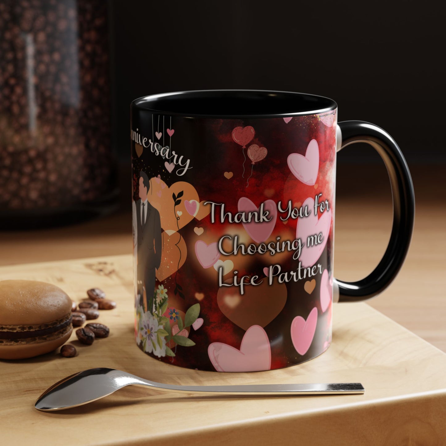 Happy Anniversary Mug (Customizable) Design 11 | 11oz Premium Mug by RSB HUB