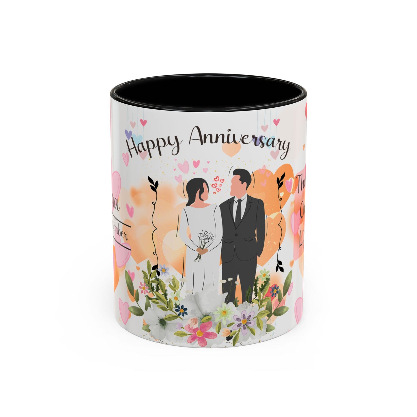Happy Anniversary Mug (Customizable) Design 11 | 11oz Premium Mug by RSB HUB