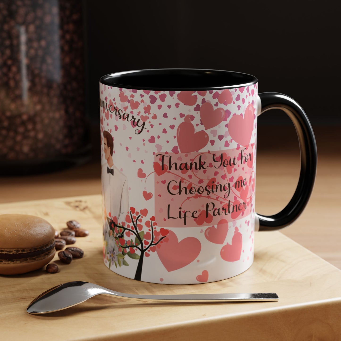 Happy Anniversary Mug (Customizable) Design 12 | 11oz Premium Mug by RSB HUB