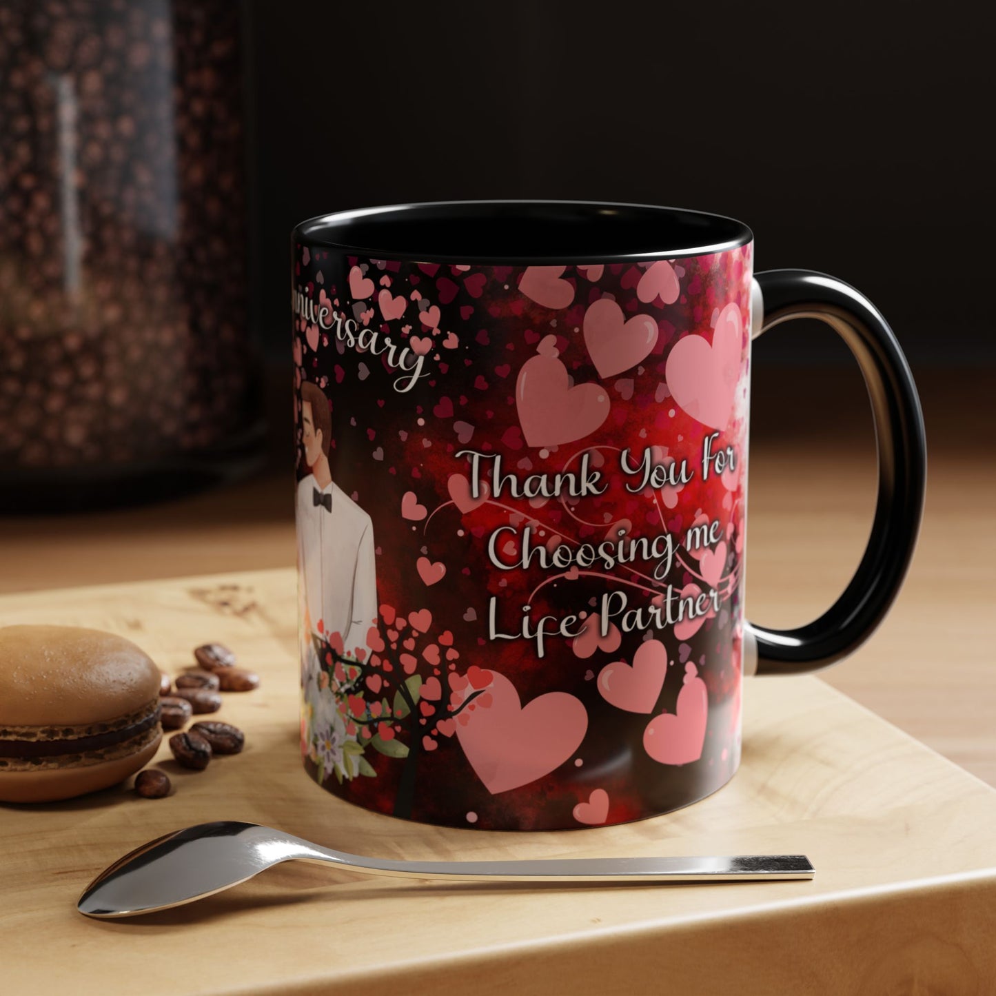 Happy Anniversary Mug (Customizable) Design 12 | 11oz Premium Mug by RSB HUB