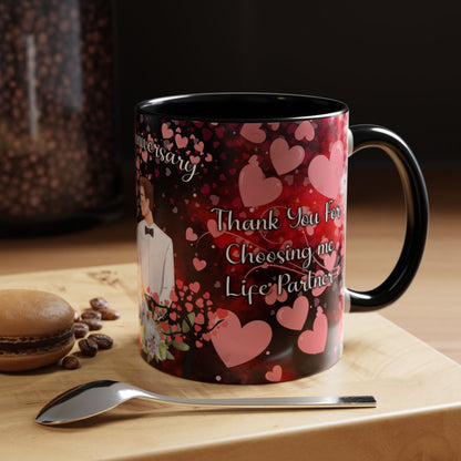 Happy Anniversary Mug (Customizable) Design 12 | 11oz Premium Mug by RSB HUB