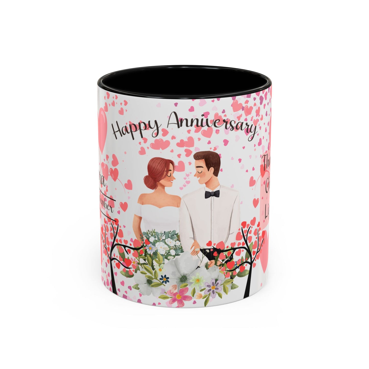 Happy Anniversary Mug (Customizable) Design 12 | 11oz Premium Mug by RSB HUB