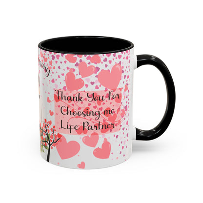 Happy Anniversary Mug (Customizable) Design 12 | 11oz Premium Mug by RSB HUB