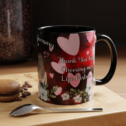 Happy Anniversary Mug (Customizable) Design 03 | 11oz Premium Mug by RSB HUB