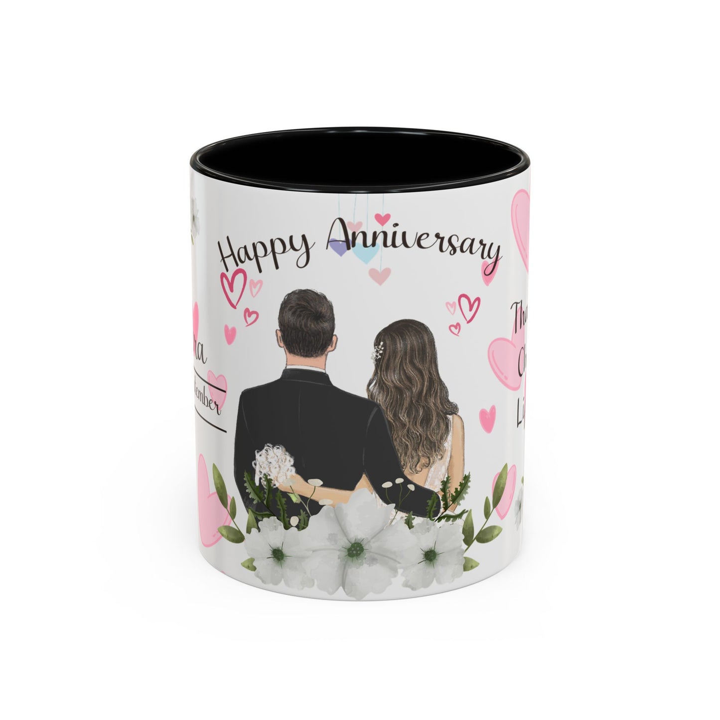 Happy Anniversary Mug (Customizable) Design 03 | 11oz Premium Mug by RSB HUB