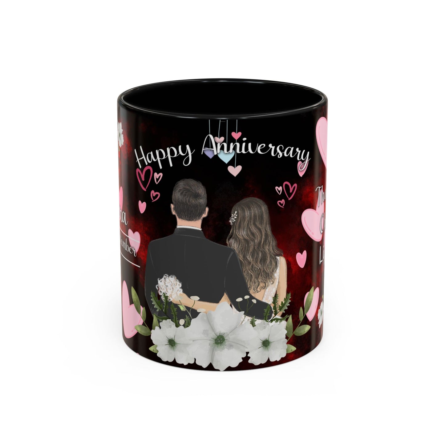 Happy Anniversary Mug (Customizable) Design 03 | 11oz Premium Mug by RSB HUB