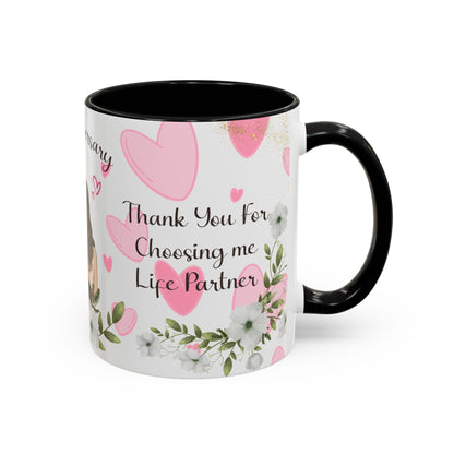 Happy Anniversary Mug (Customizable) Design 03 | 11oz Premium Mug by RSB HUB