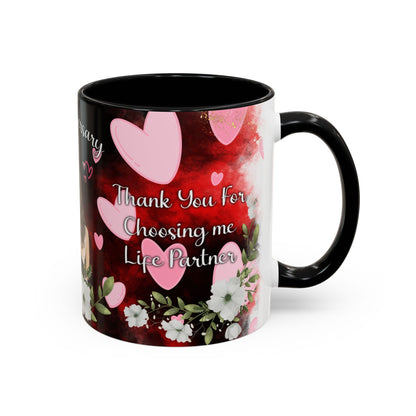Happy Anniversary Mug (Customizable) Design 03 | 11oz Premium Mug by RSB HUB