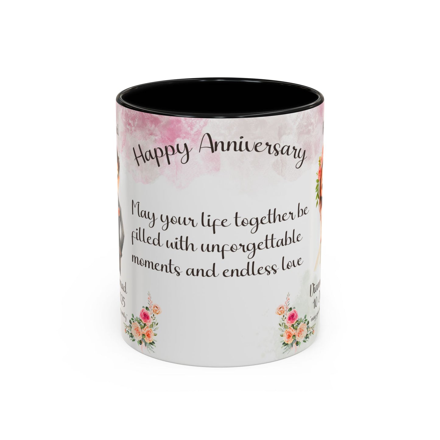 Happy Anniversary Mug (Customizable) Design 04 | 11oz Premium Mug by RSB HUB