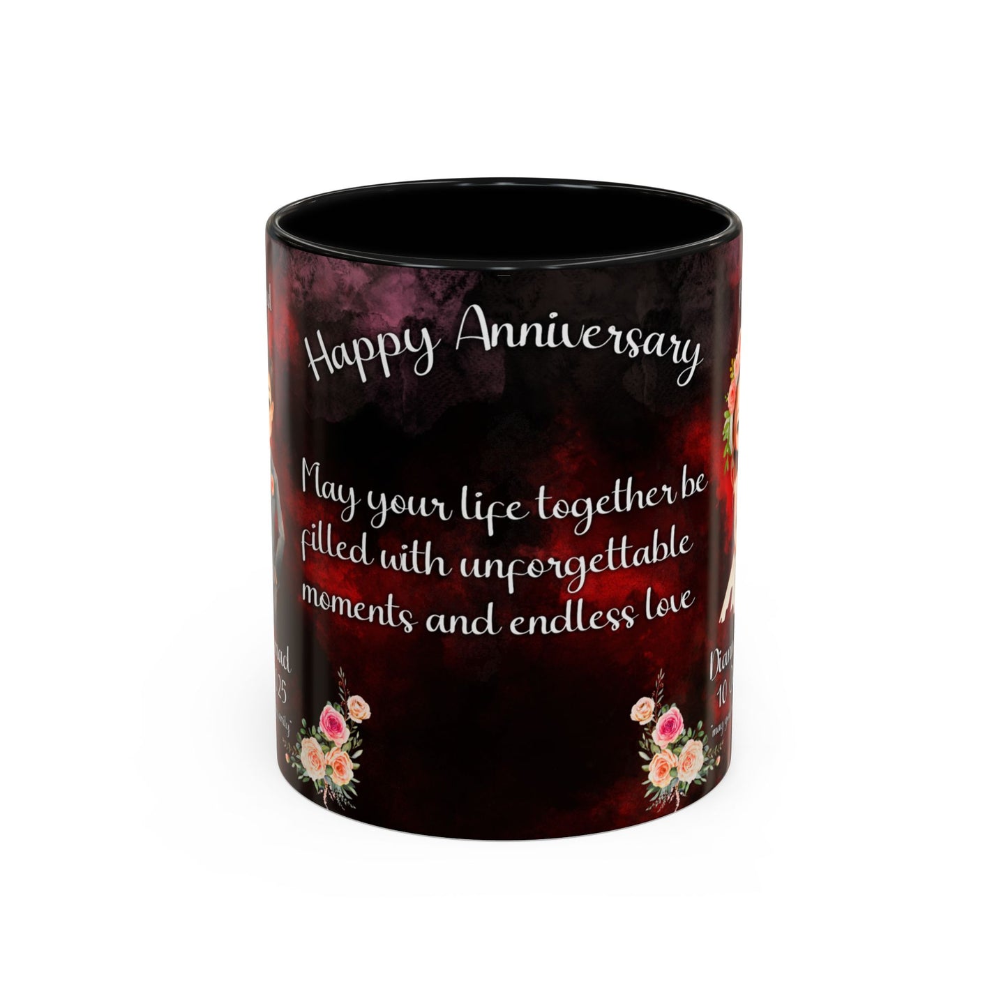 Happy Anniversary Mug (Customizable) Design 04 | 11oz Premium Mug by RSB HUB