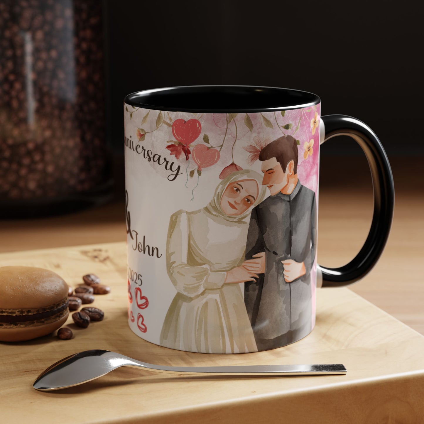 Happy Anniversary Mug (Customizable) Design 05 | 11oz Premium Mug by RSB HUB