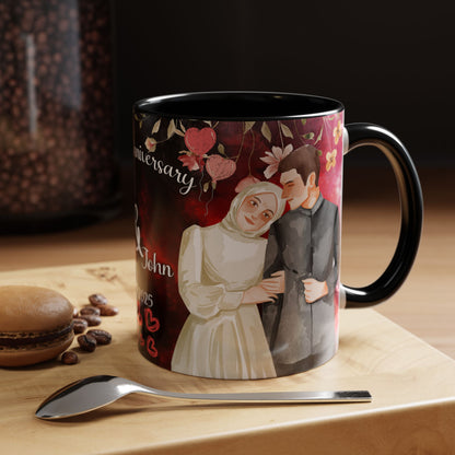 Happy Anniversary Mug (Customizable) Design 05 | 11oz Premium Mug by RSB HUB