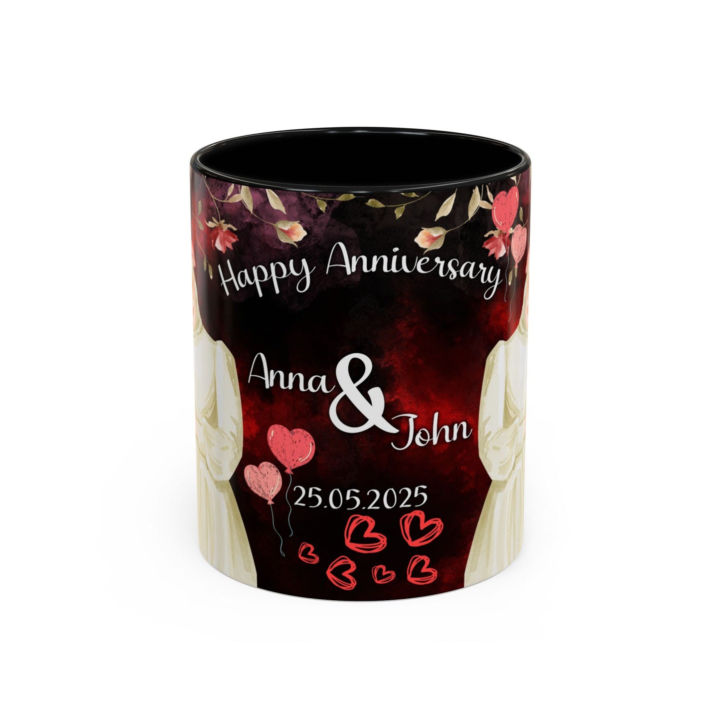 Happy Anniversary Mug (Customizable) Design 05 | 11oz Premium Mug by RSB HUB