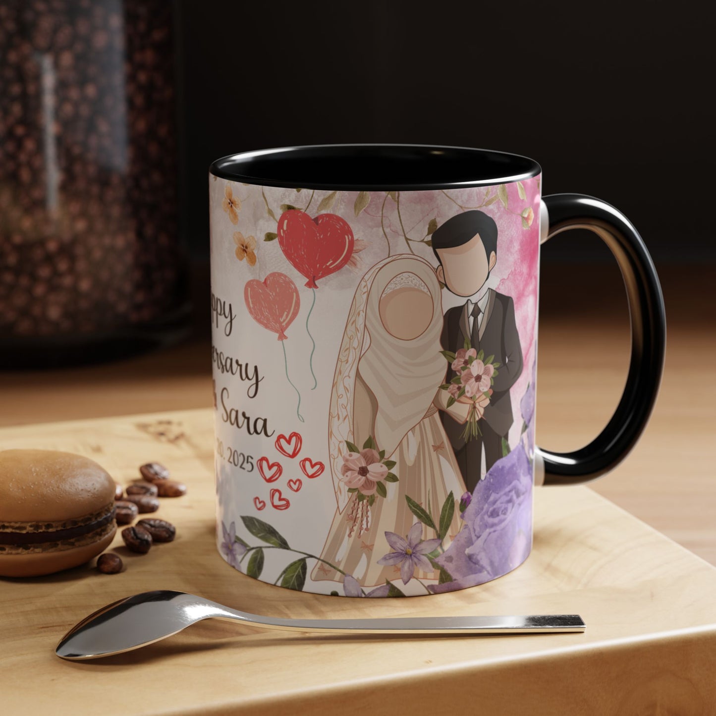 Happy Anniversary Mug (Customizable) Design 06 | 11oz Premium Mug by RSB HUB