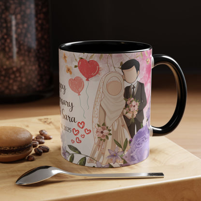 Happy Anniversary Mug (Customizable) Design 06 | 11oz Premium Mug by RSB HUB