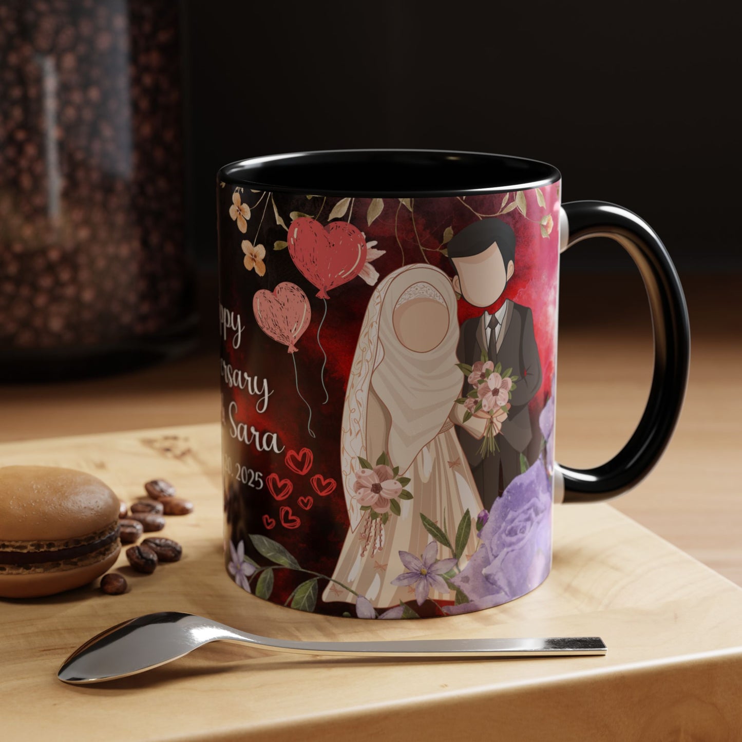 Happy Anniversary Mug (Customizable) Design 06 | 11oz Premium Mug by RSB HUB