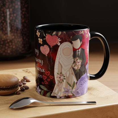 Happy Anniversary Mug (Customizable) Design 06 | 11oz Premium Mug by RSB HUB