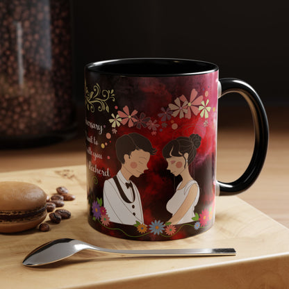Happy Anniversary Mug (Customizable) Design 07 | 11oz Premium Mug by RSB HUB