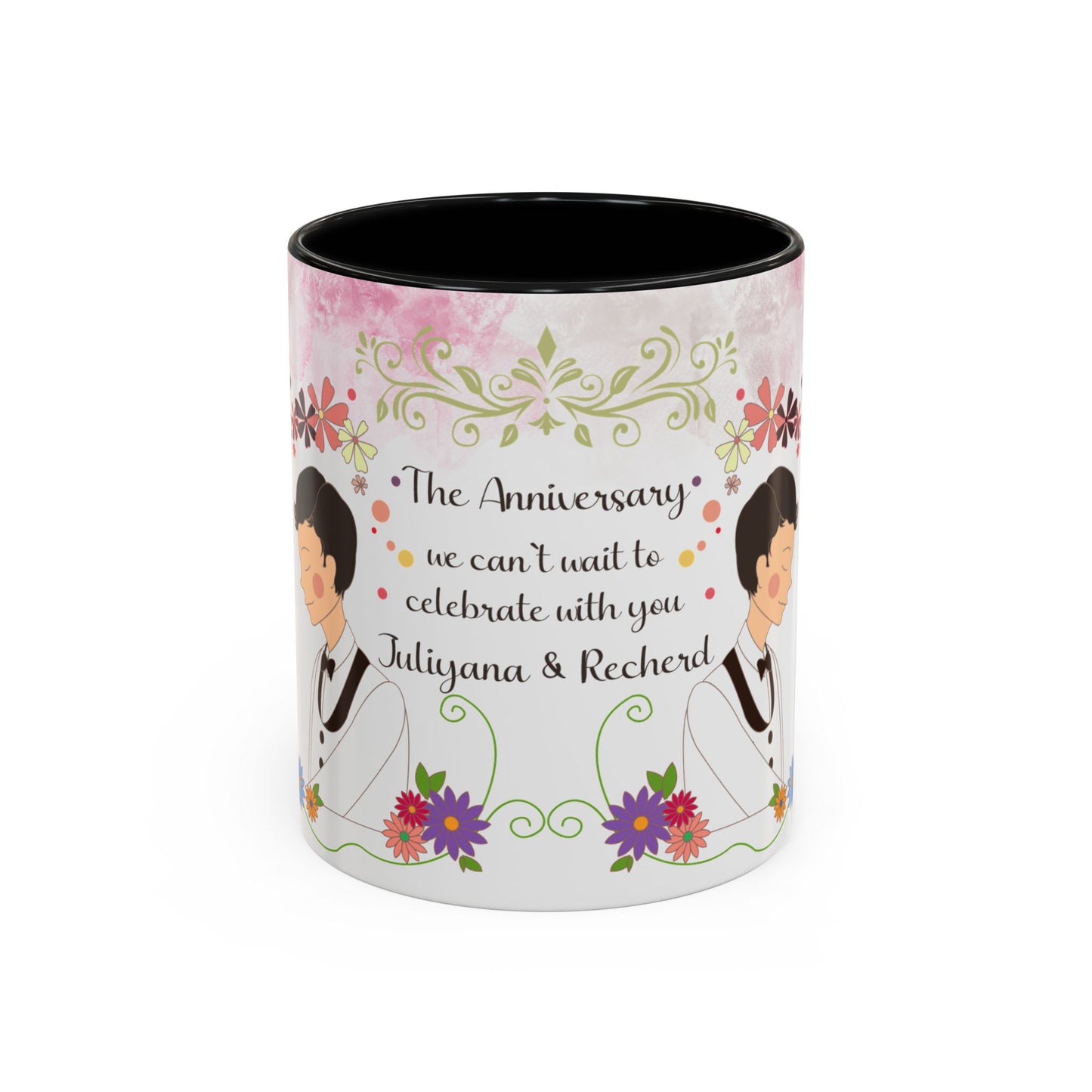 Happy Anniversary Mug (Customizable) Design 07 | 11oz Premium Mug by RSB HUB