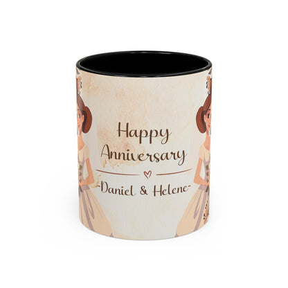 Happy Anniversary Mug (Customizable) Design 08 | 11oz Premium Mug by RSB HUB