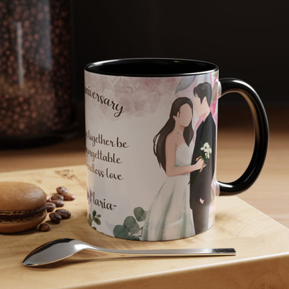 Happy Anniversary Mug (Customizable) Design 09 | 11oz Premium Mug by RSB HUB