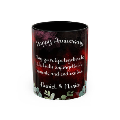 Happy Anniversary Mug (Customizable) Design 09 | 11oz Premium Mug by RSB HUB
