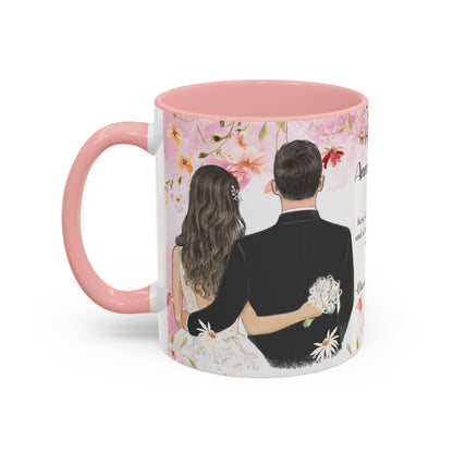 Happy Anniversary Mug (Customizable) Design 10 | 11oz Premium Mug by RSB HUB