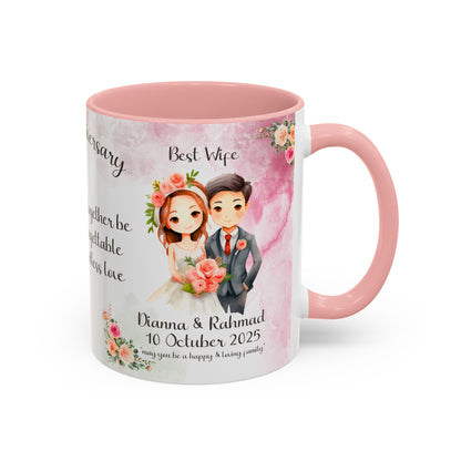 Happy Anniversary Mug (Customizable) Design 04 | 11oz Premium Mug by RSB HUB