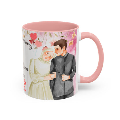 Happy Anniversary Mug (Customizable) Design 05 | 11oz Premium Mug by RSB HUB