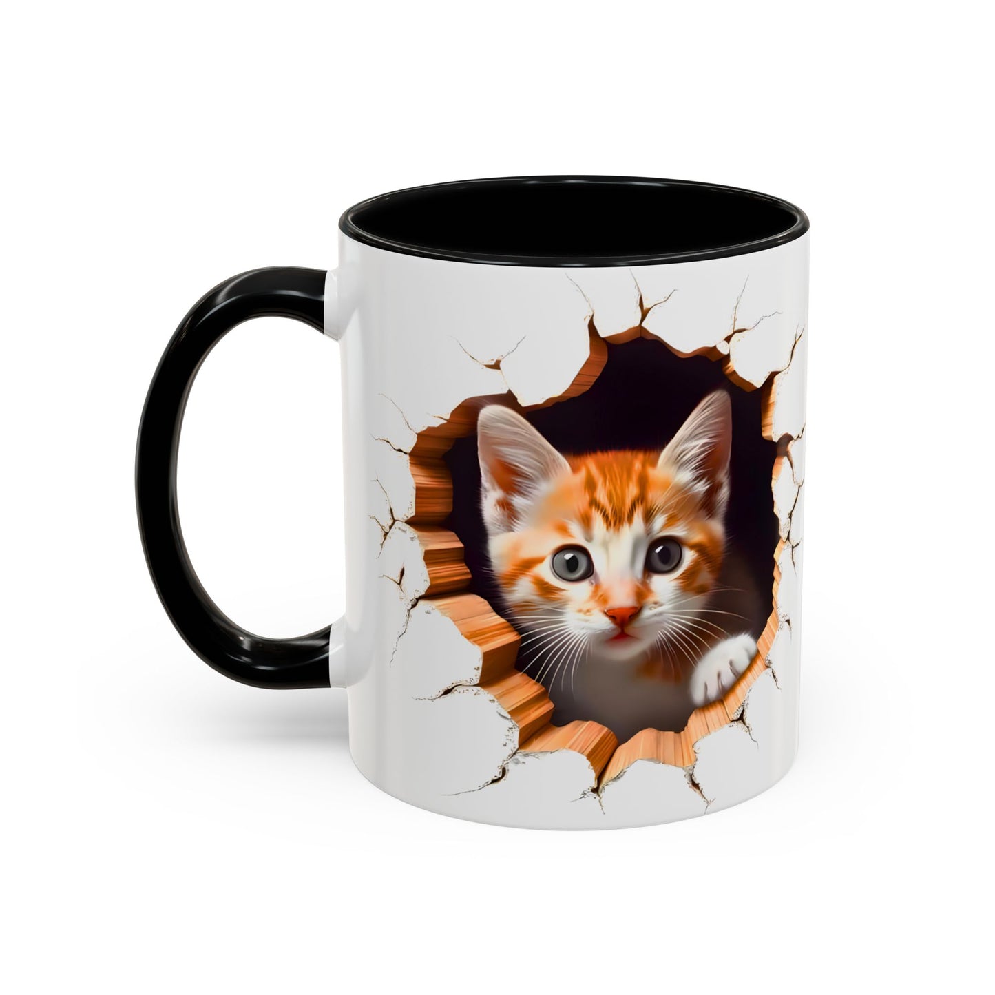 Cats Wall Broken Mug – 11oz Funny Cat Lovers Gift Design 01 | By RSB HUB