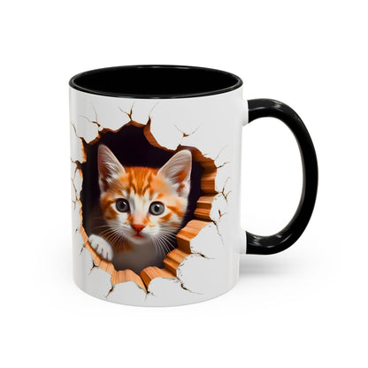 Cats Wall Broken Mug – 11oz Funny Cat Lovers Gift Design 01 | By RSB HUB