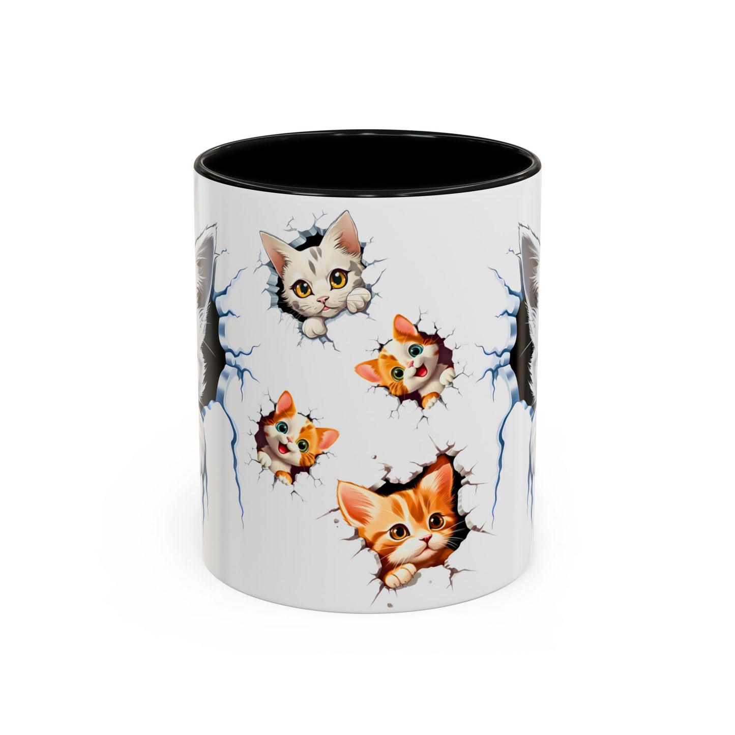 Cats Wall Broken Mug – 11oz Funny Cat Lovers Gift Design 02 | By RSB HUB