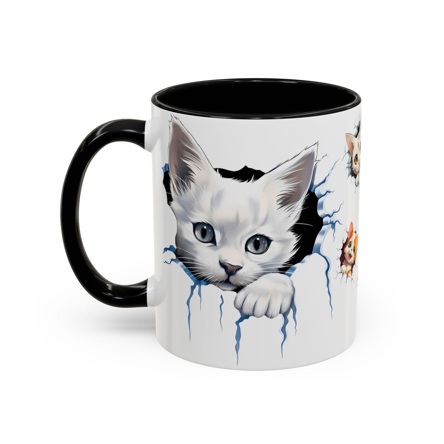 Cats Wall Broken Mug – 11oz Funny Cat Lovers Gift Design 02 | By RSB HUB