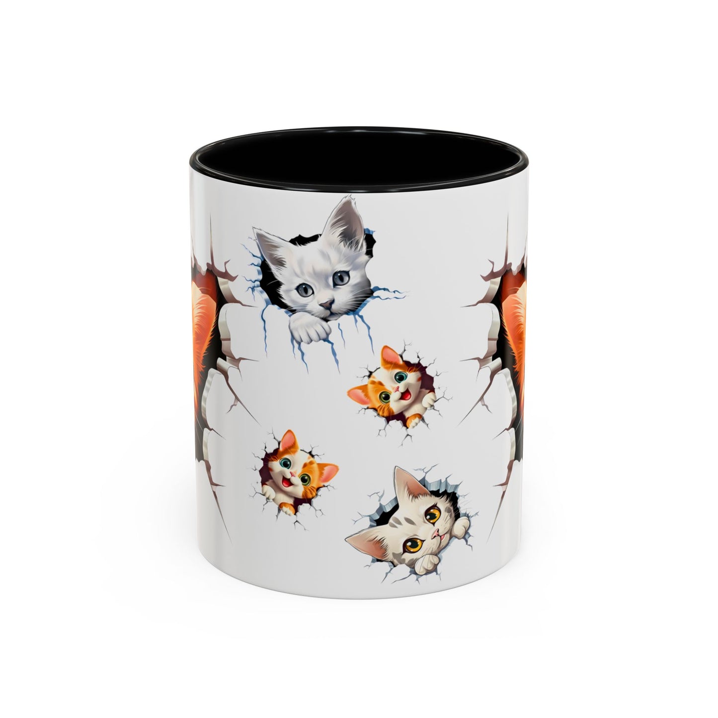 Cats Wall Broken Mug – 11oz Funny Cat Lovers Gift Design 03 | By RSB HUB